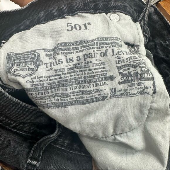 LEVI 501 ORIGINAL FIT HIGH RISE WOMEN'S SHORTS black size 24 - Picture 8 of 8